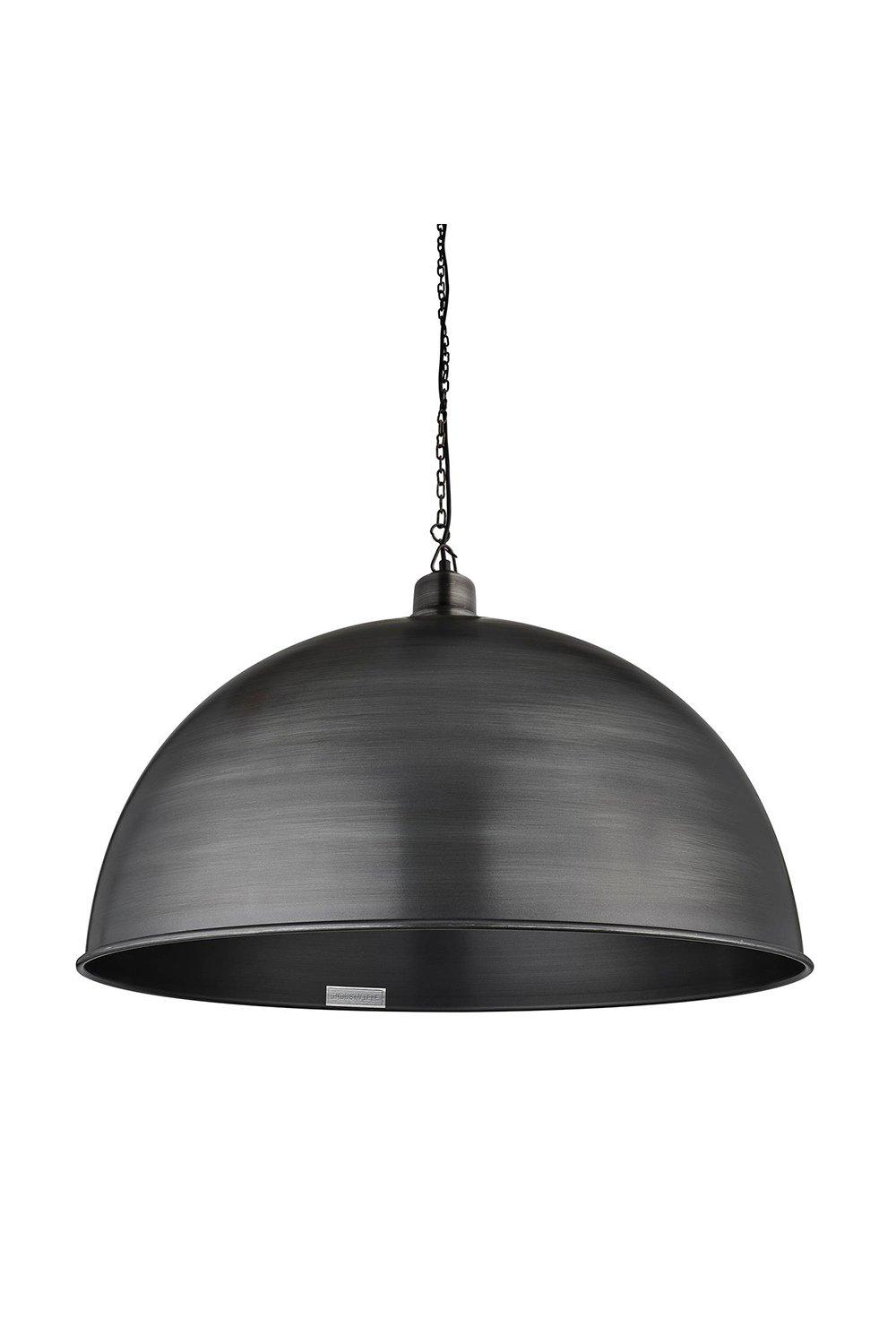 Brooklyn Giant Dome Pendant, 24 Inch, Pewter, Pewter Chain Holder